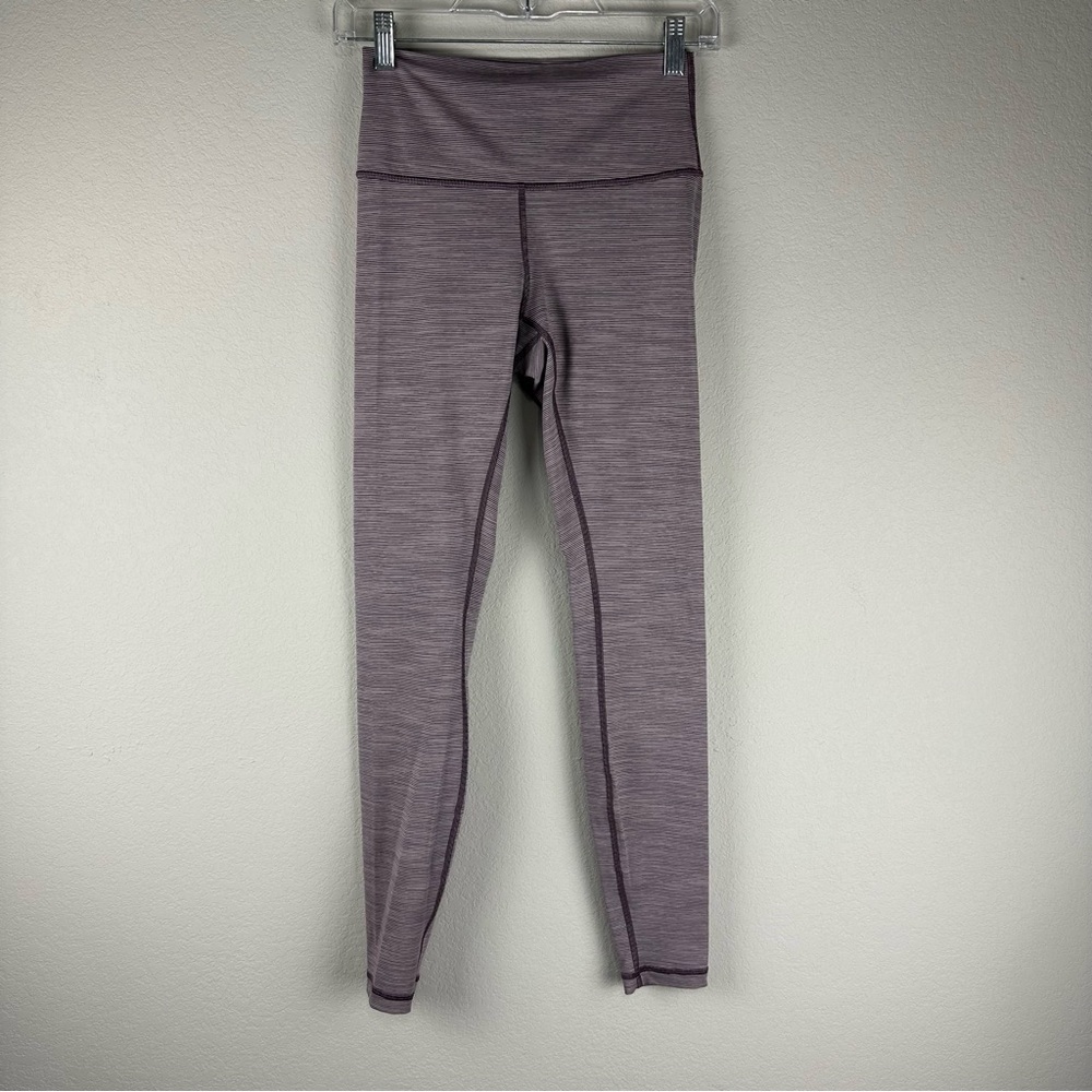 Lululemon Purple Frosted Mulberry Athletic Athleisure Wunder Under Tights Size 6
